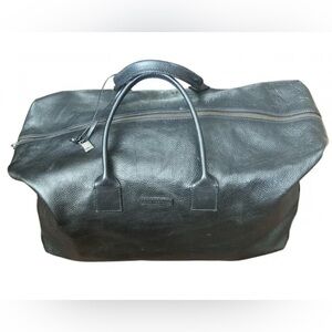 John Varvatos XL Black Leather Men's weekender Bag